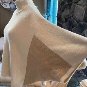 Note di Anita Cashmere Blend Turtleneck Poncho Sweater Italy Women’s One Sz